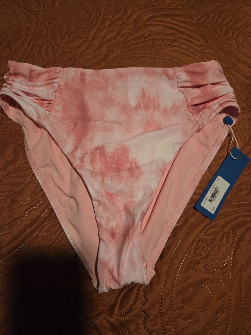 High-Waist Tie-Dye Bikini Bottom - Pink